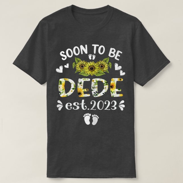 T-shirt Womens Soon To Be Dede Est 2023 Pregnancy Announce (Design devant)