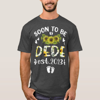 T-shirt Womens Soon To Be Dede Est 2023 Pregnancy Announce