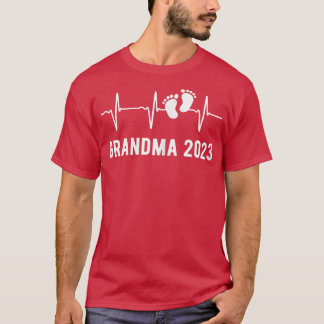 T-shirt Womens Soon To Be Grandmother 2023 Heartbeat Grand