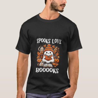 T-shirt Womens Spooks Looks Livres d'amour Cute Ghost Lect