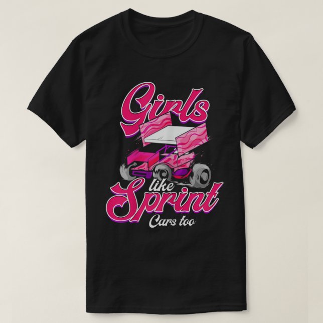 T-shirt Womens Sprint Voiture Racine Girl Motorsports Dirt (Design devant)