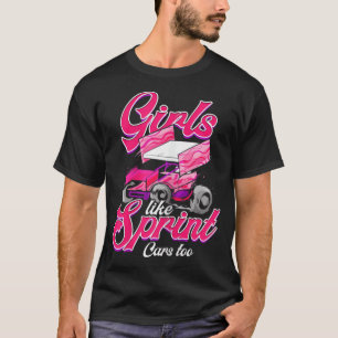 T-shirt Womens Sprint Voiture Racine Girl Motorsports Dirt