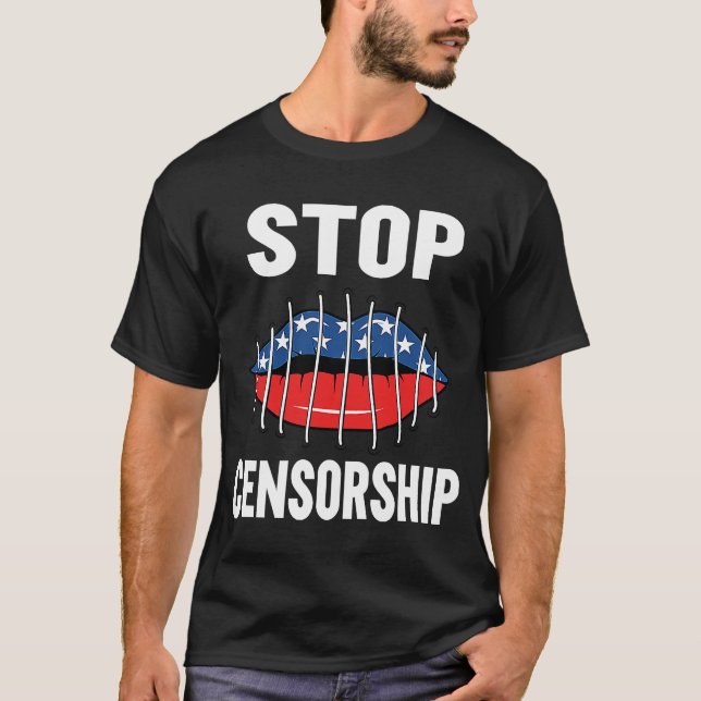 T-shirt Womens Stop Censorship Freedom of Speech (Devant)