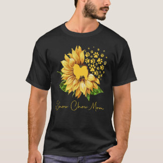 T-shirt Womens Sunflower Chow Chow Mom Dog Lover
