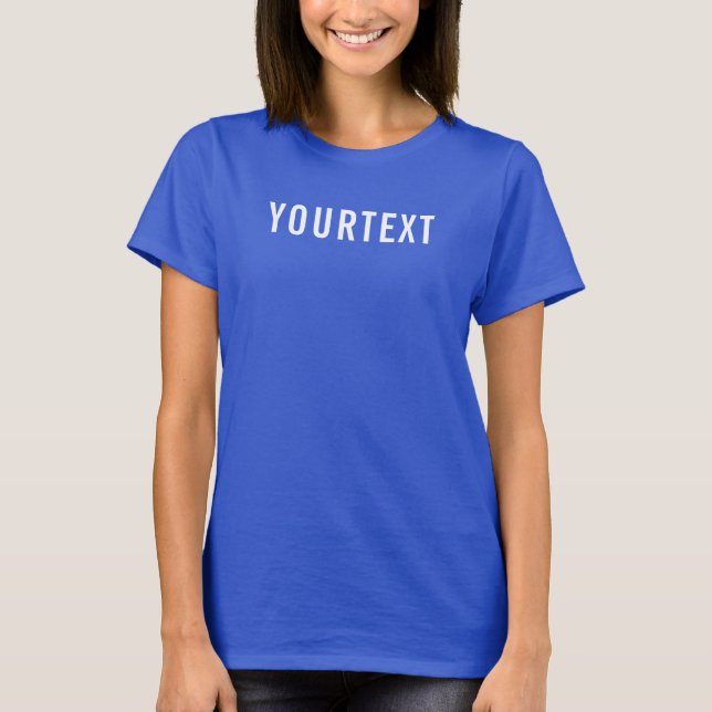 T-shirt Womens Teep Royal Blue Ajouter Votre Image Texte (Devant)