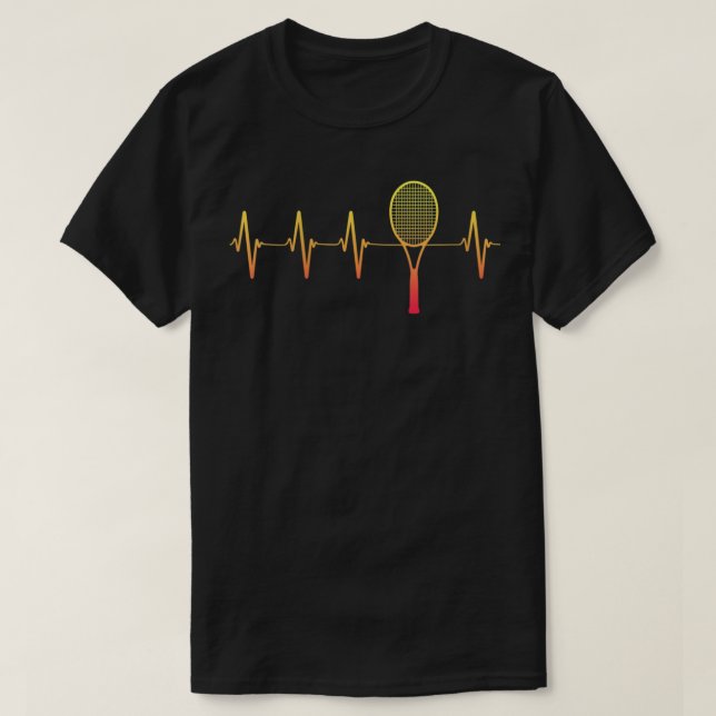 T-shirt Womens Tennis Heartbeat Funny Tennis Racket Heart (Design devant)