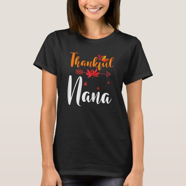 T-shirt Womens Thankful Nana Cute Thanksgiving (Devant)