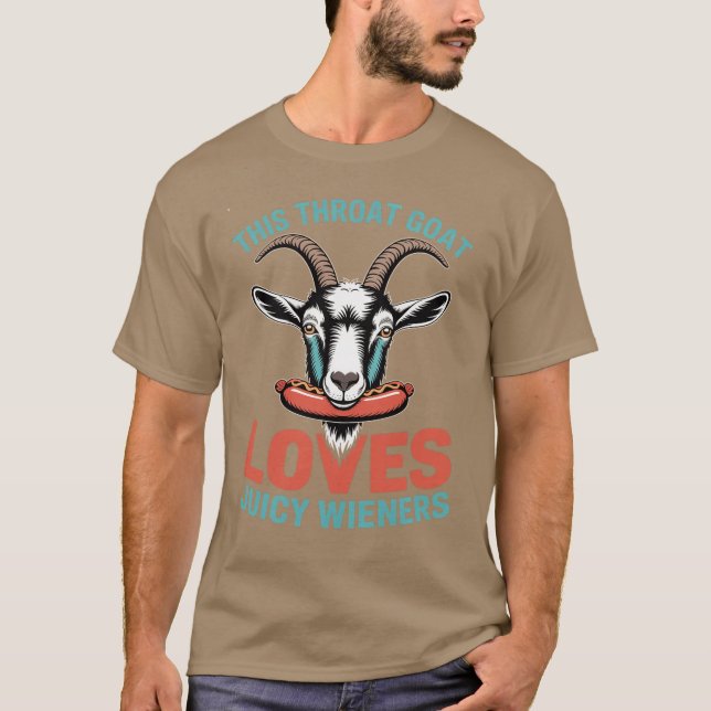 T-shirt Womens This Goat Loves Wieners Inappropriate Humor (Devant)