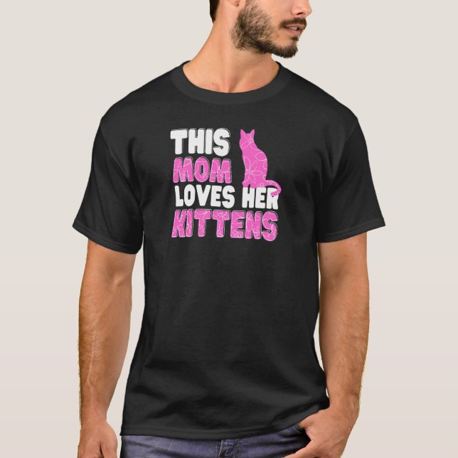 T-shirt Womens This Mom Loves Her Kittens Cute Cat  Family (Devant)