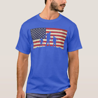 T-shirt Womens USA American Flag Distressed Halloween Zomb