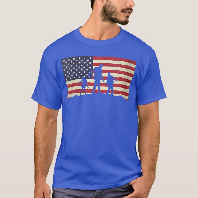 T-shirt Womens USA American Flag Distressed Halloween Zomb (Devant)