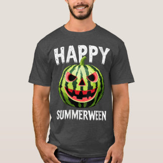 T-shirt Womens Watermelon Jackolantern Summer Halloween Ha