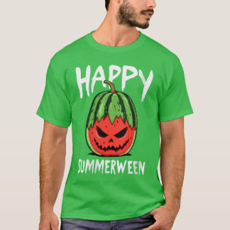 T-shirt Womens Watermelon Jackolantern Summer Halloween Ha