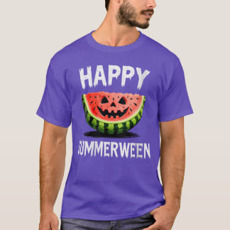 T-shirt Womens Watermelon O Lantern Summer Halloween Happy