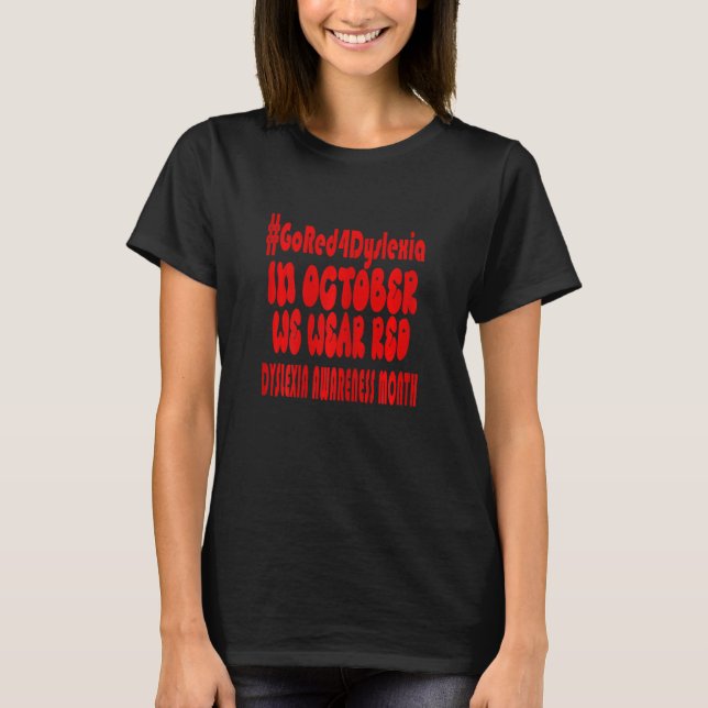 T-shirt Womens Wear Red to Support in Dyslexia Awareness M (Devant)