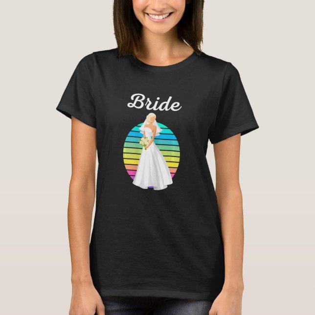 T-shirt Womens Wedding Bride Just Married Womens Wedding B (Devant)
