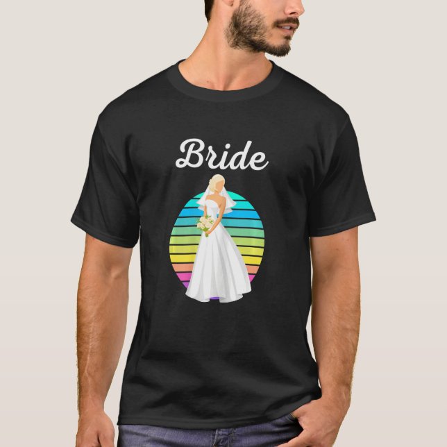 T-shirt Womens Wedding Bride Just Married Womens Wedding B (Devant)