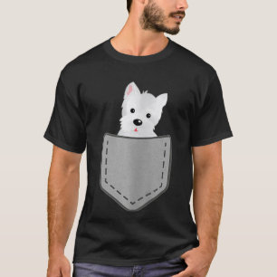 T-shirt Womens Westie Funny Dog In Your Pocket