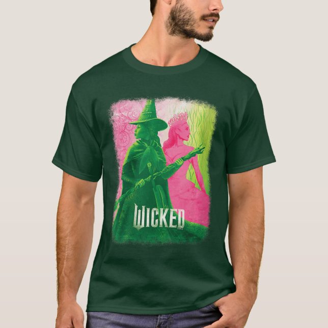 T-shirt Womens Wicked Elphaba Glindaonal VNeck retro (Devant)