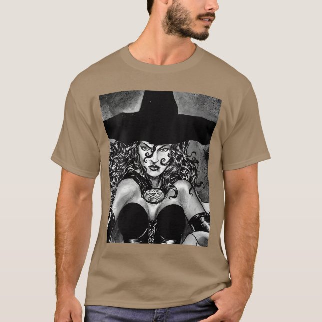 T-shirt Womens WICKED WITCH GOTH GIRL HORROR Witchcraft Il (Devant)