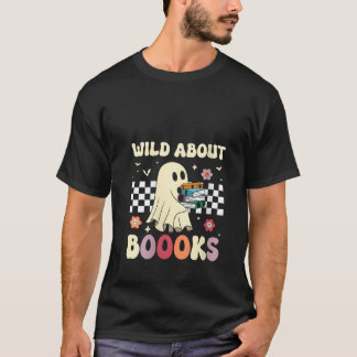 T-shirt Womens Wild à propos de livres à damiers fantôme l