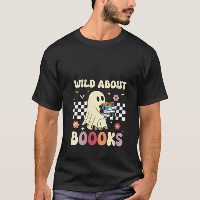 T-shirt Womens Wild à propos de livres à damiers fantôme l (Devant)