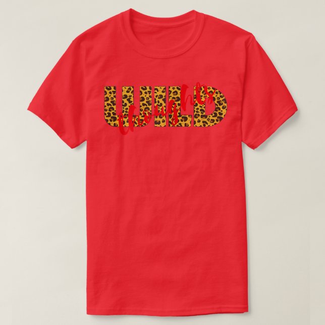 T-shirt Womens WILD Thonges Leopard Cheetah Print Red (Design devant)