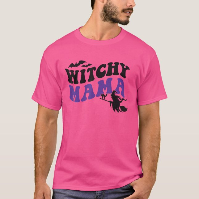 T-shirt Womens Witchy Mama Éffrayant Witch Maman Witchcraf (Devant)