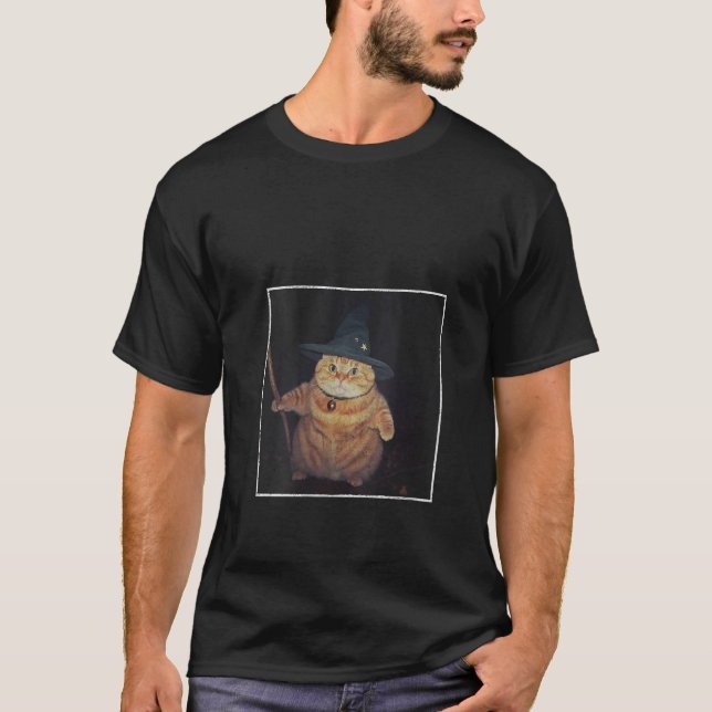 T-shirt Womens Wizard Cat Meme Halloween Funny Classic Kit (Devant)