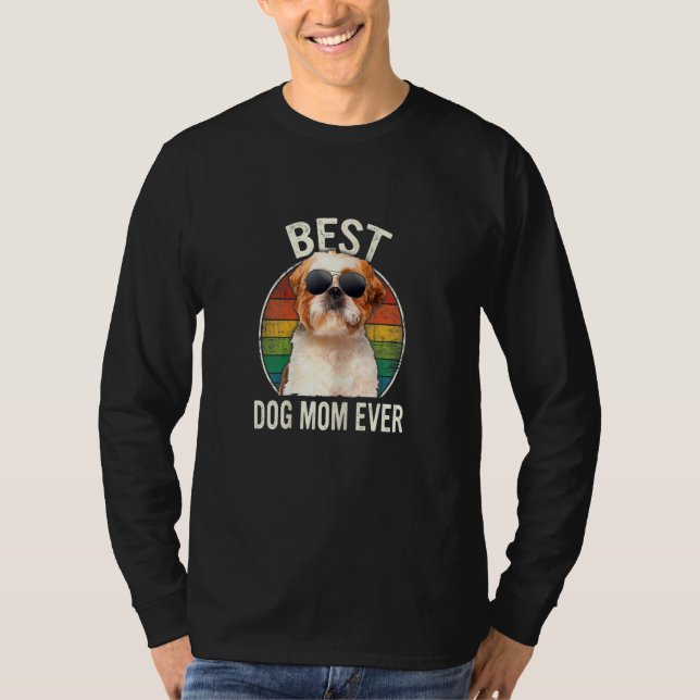 T-shirt Womens Women Best Shih Tzu Dog Mom Ever Mother's D (Devant)