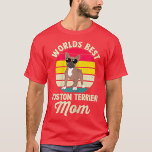 T-shirt Womens World's Best Boston Terrier Maman Border Co