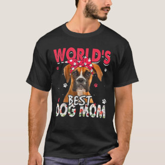 T-shirt Womens World's Best Boxer Chien Maman Drôle Mère D