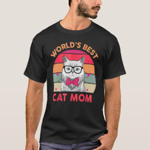 T-shirt Womens Worlds Best Chat Maman Ever Kitten Animal M