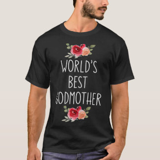 T-shirt Womens Worlds Meilleur Godmère Floral Graphisme mi