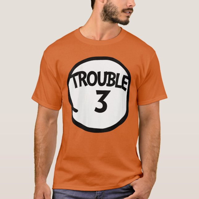 T-shirt Womensrouble 3 Funnyroublehree Matching Group VNec (Devant)