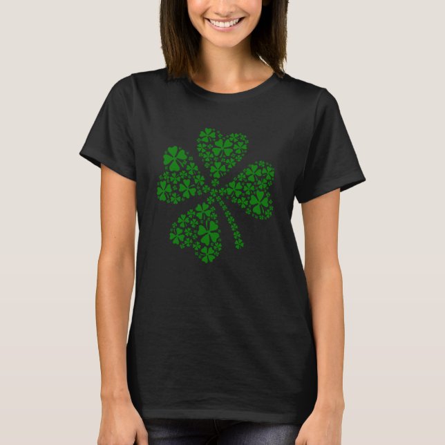 T-shirt Womenu2019s Lucky Green Shamrock St Patricku2019s (Devant)