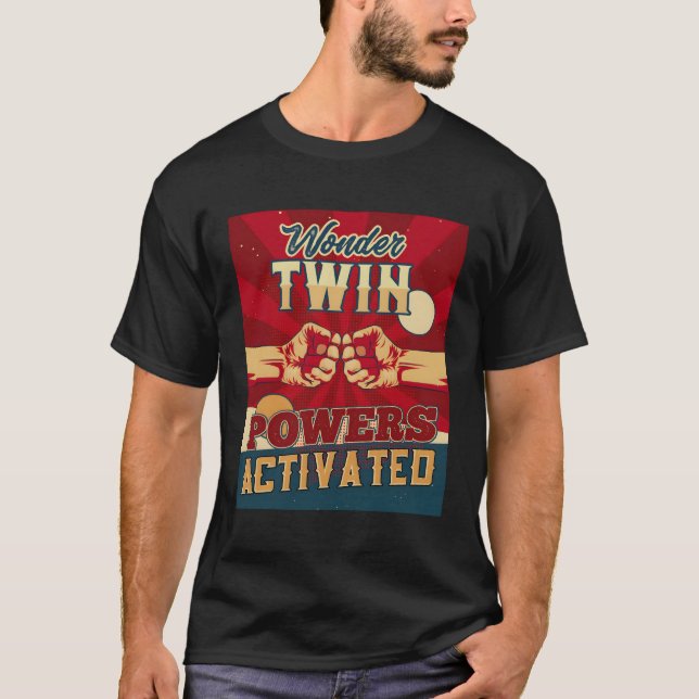 T-shirt Wonder Twin Powers Activé Twins Enfants frères (Devant)