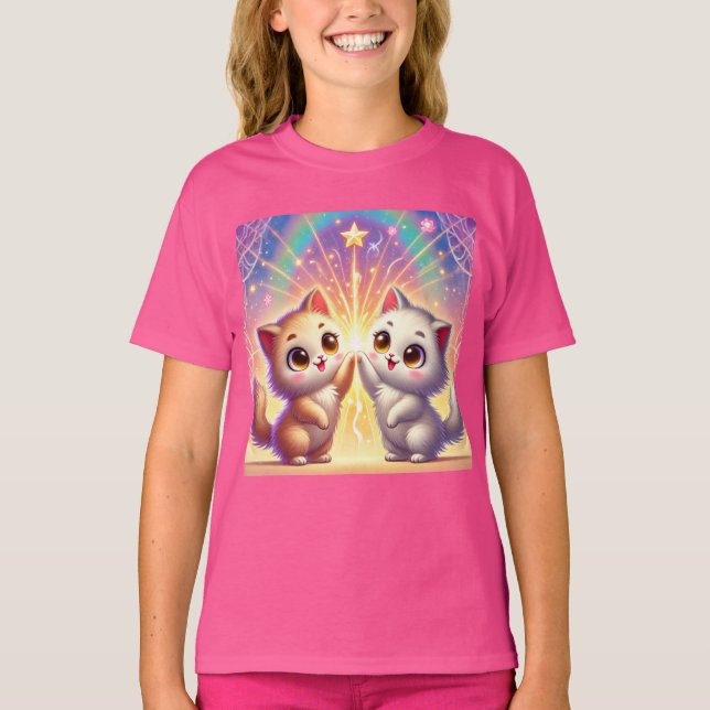 T-shirt Wonder Twins - Magique Cat Duo (Devant)
