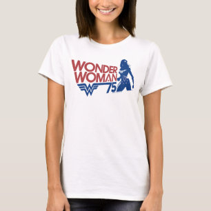 T-shirt Wonder Woman 75th Anniversary Red & Blue Logo