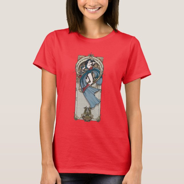 T-shirt Wonder Woman Art Nouveau Panel (Devant)