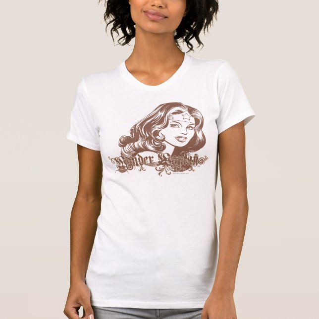 T-shirt Wonder Woman Brown (Devant)