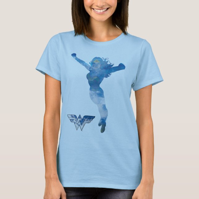 T-shirt Wonder Woman Ciel bleu Silhouette (Devant)