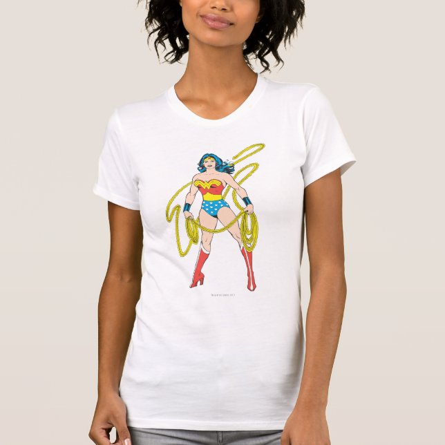 T-shirt Wonder Woman détient Lasso 5 (Devant)