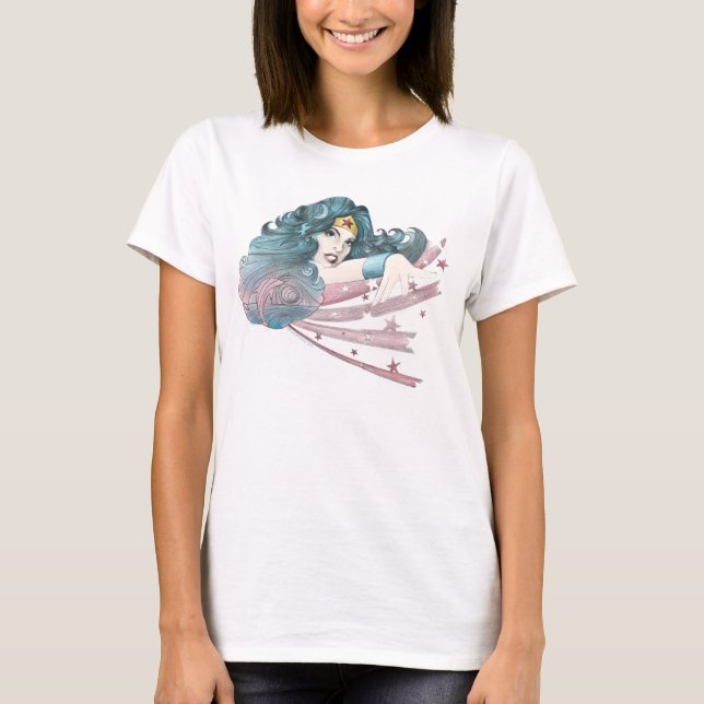 T-shirt Wonder Woman Dolphin and Stripes (Devant)
