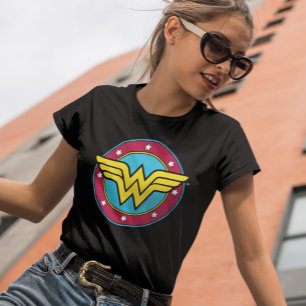 T-shirt Wonder Woman   Logo Cercle & Etoiles