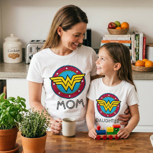 T-Shirt Wonder Woman   Logo Circle & Étoiles Personnalisé