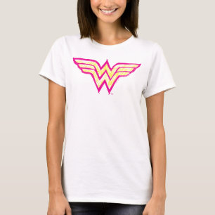 T-shirt Wonder Woman Logo couleur rose et jaune