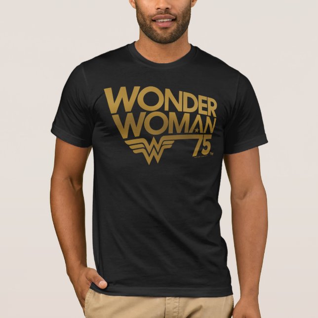 T-shirt Wonder Woman Logo Or du 75e anniversaire (Devant)