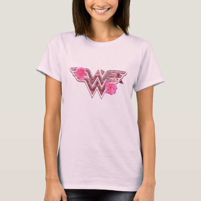 T-shirt Wonder Woman Pink Camellia Flowo (Devant)