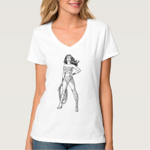 T-shirt Wonder Woman Pose noir & blanc